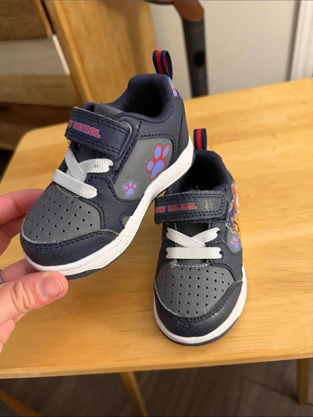 Paw Patrol Navy Sneakers with White Soles and Pink & Blue Paw Prints